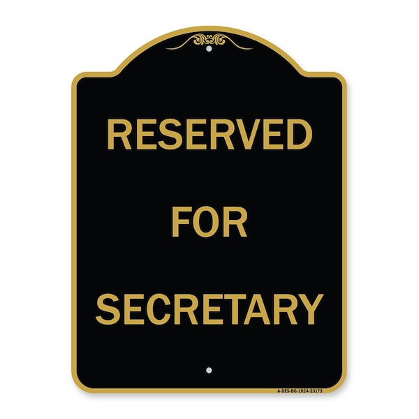 Amistad 18 x 24 in. Designer Series Sign - Reserved for Secretary, Black & Gold AM2064174 - main